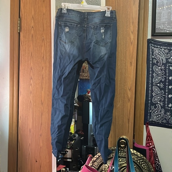 Distressed Blue Jeans - Picture 2 of 5